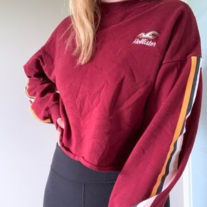 Red Hollister cropped crewneck